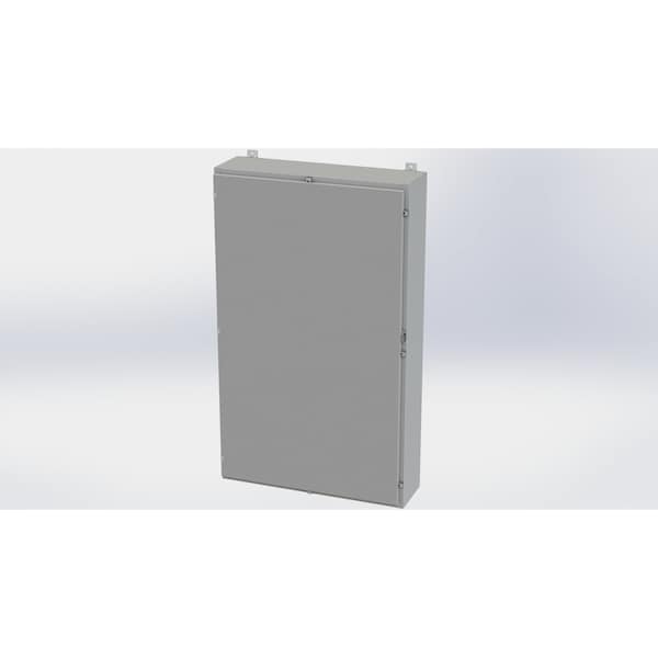 Clamps with Padlock Hasp Electrical Enclosures, 60 in H, 10 in D, 36 in W, NEMA 4, Carbon Steel